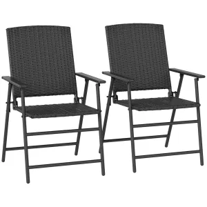- Set Seat Folding Of Black Outsunny Rattan Trusted Chairs Student discount Two