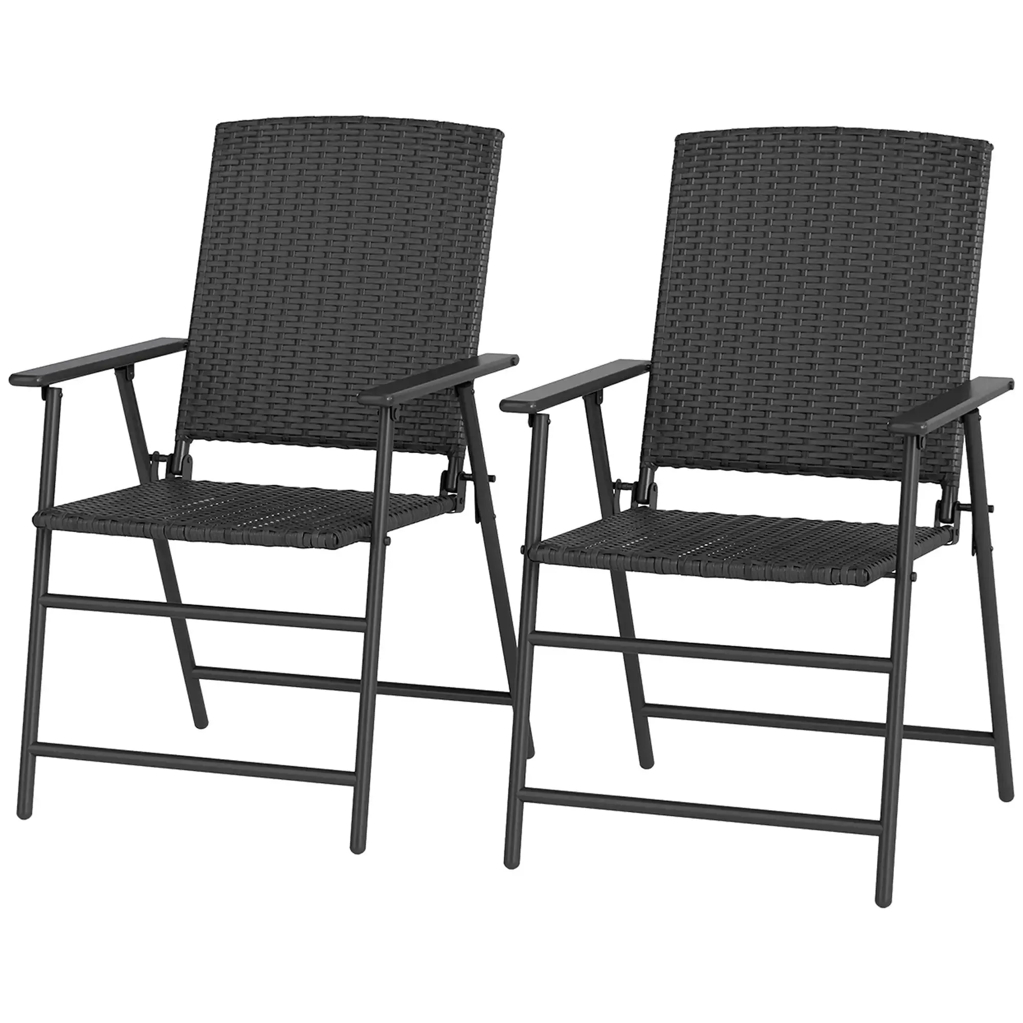 - Set Seat Folding Of Black Outsunny Rattan Trusted Chairs Student discount Two