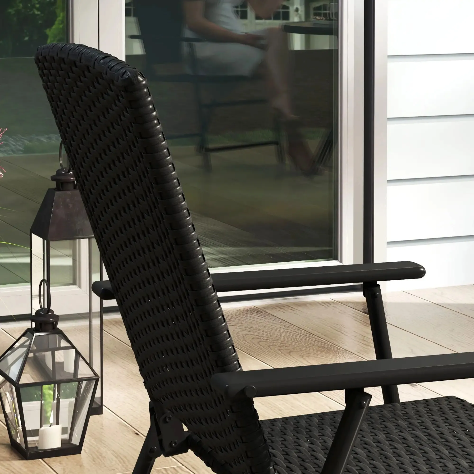 - Set Seat Folding Of Black Outsunny Rattan Trusted Chairs Student discount Two