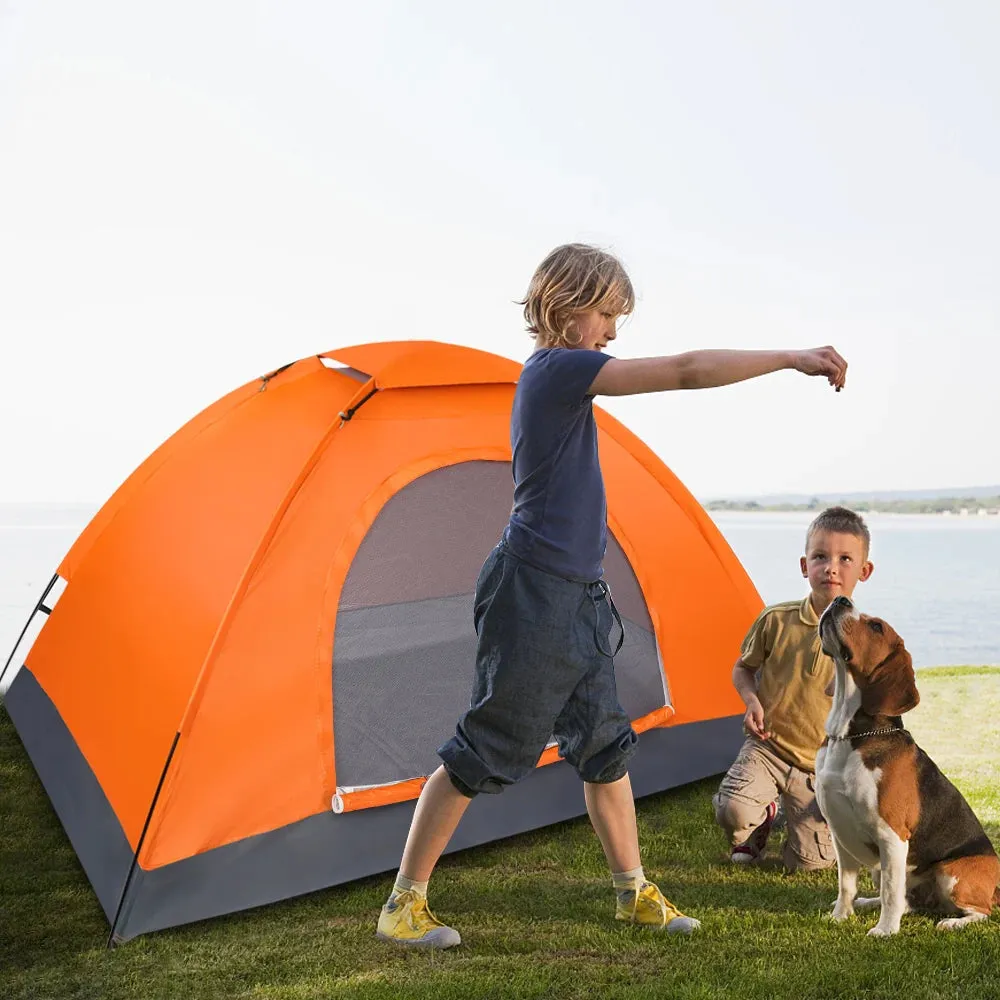 1-Person Waterproof Camping Dome Tent Automatic Pop Up Quick Shelter Orange