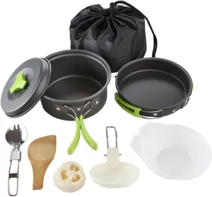1 Set Outdoor Cookware Camping Bowl and Utensil Set Collapsible Bowl for Hiking