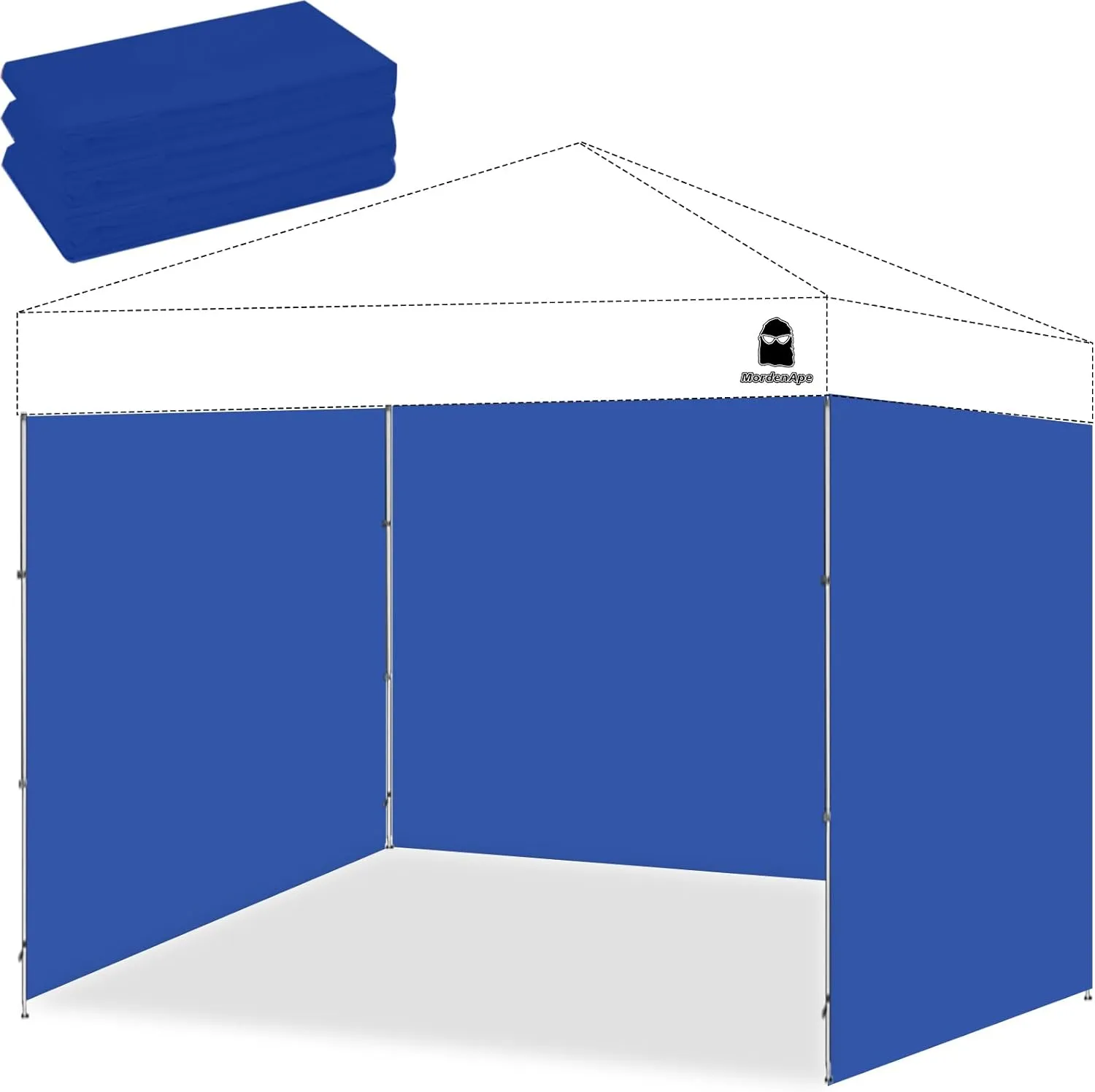 10x10 Pop Up Canopy Tent Sidewalls - Straight Leg Compatible, 300D Waterproof Polyester with 99% UV Protection, 3 Piece Royal Blue Wall Set