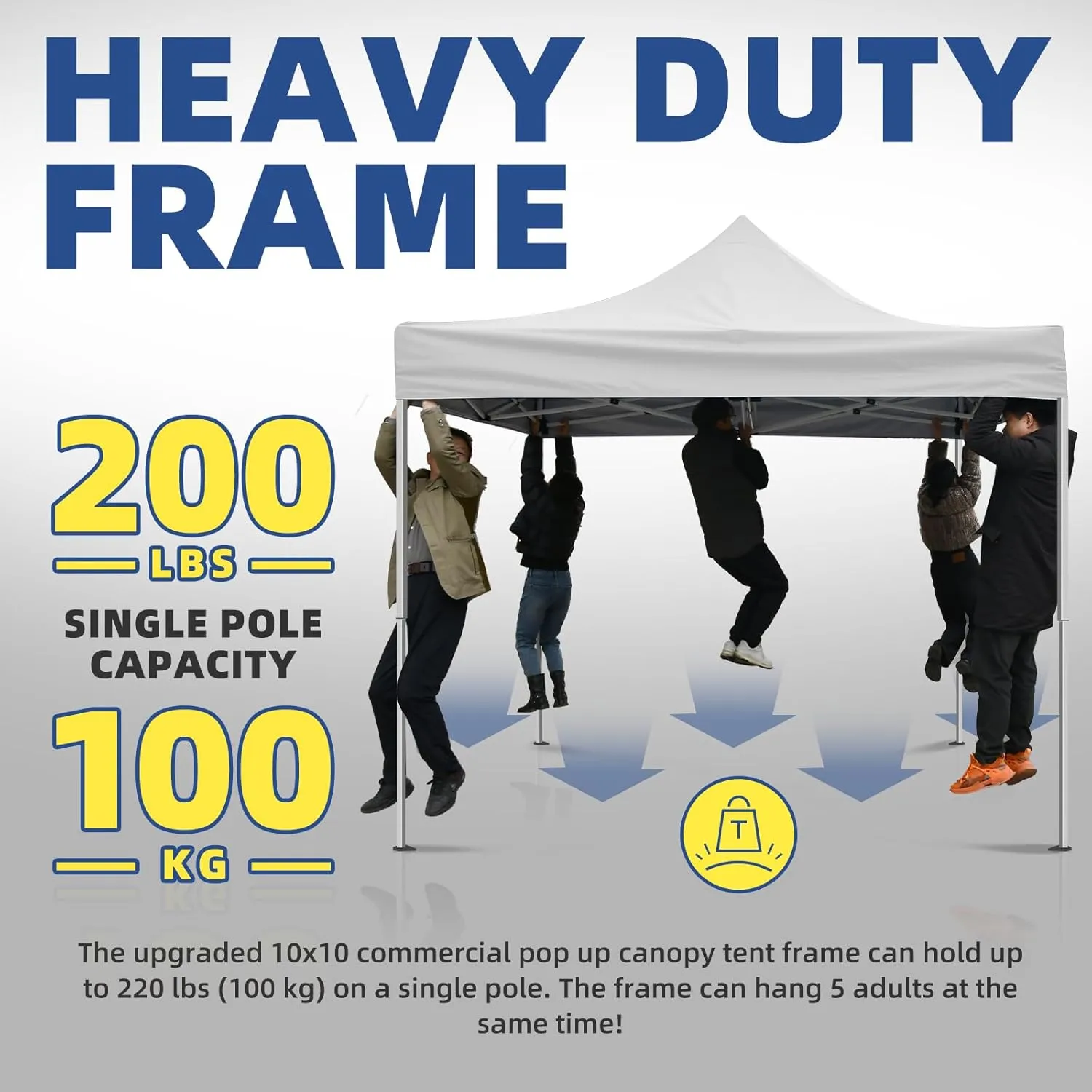 10x10ft Pop Up Canopy Tent with Sidewalls, Waterproof Commercial Party Tents, Heavy Duty Instant Shelter, Outdoor Sun Shade for Events, Parties, Camping, UPF 50 , 4 Weight Bags - White