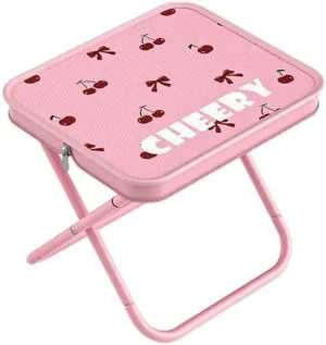 11 in Mini Folding Stool, Pink Small Portable Folding Chair, Small Camping Stool Mortable Stool Can Hold Up to 240 Lbs, for Travel, Picnic, Hiking, Fishing