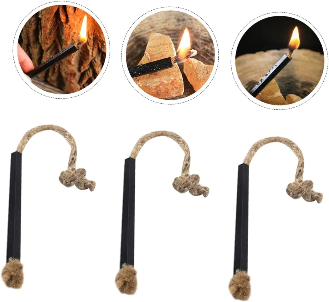 12 Pcs Wax-Soaked Kindling Hiking Supplies Portable BBQ Travel Stuff Camping Fire Starter Kit Hiking Fire Starter Kit Sleeve Tinder Flammable Cord Practical Ropes Wick