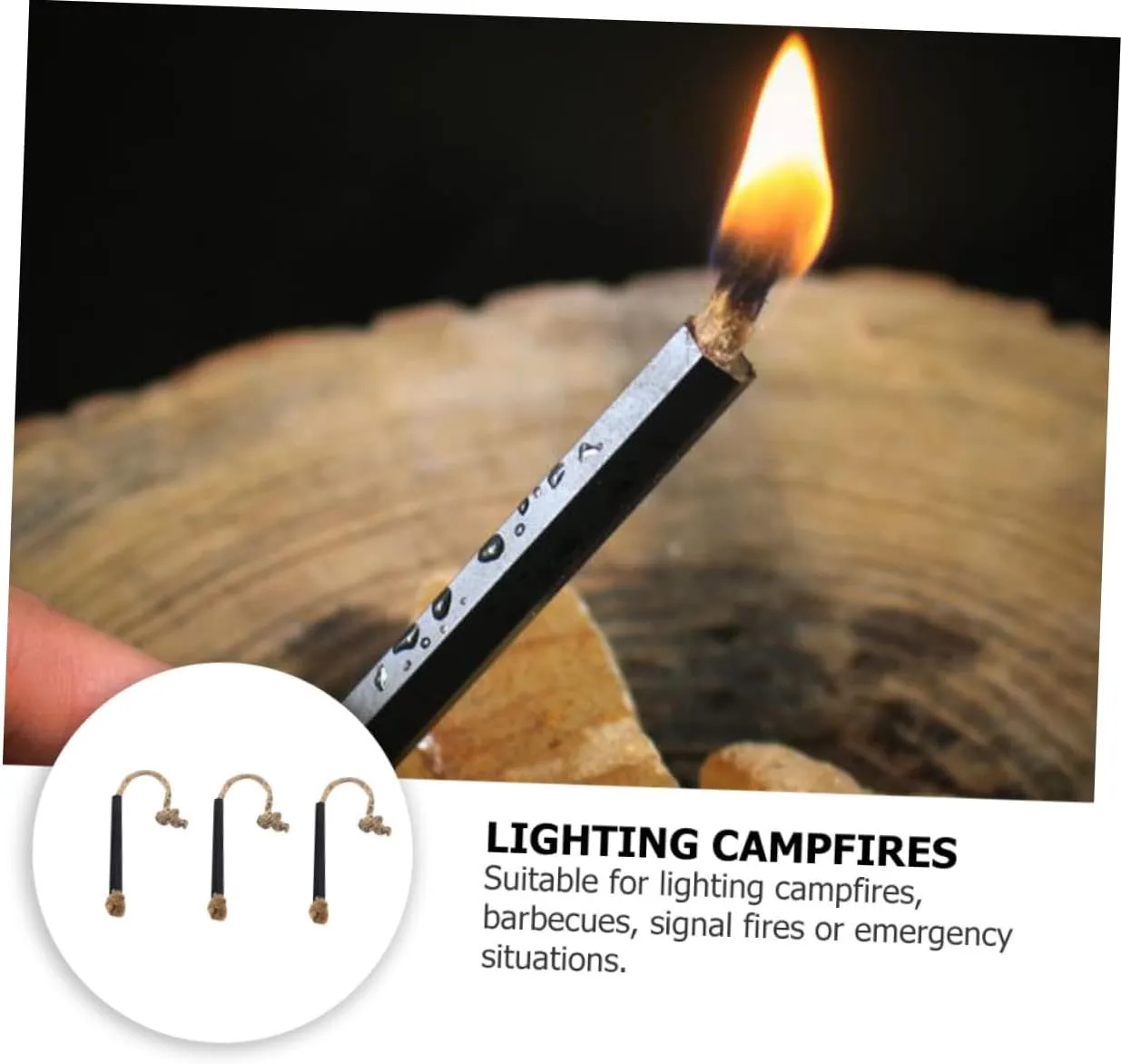 12 Pcs Wax-Soaked Kindling Hiking Supplies Portable BBQ Travel Stuff Camping Fire Starter Kit Hiking Fire Starter Kit Sleeve Tinder Flammable Cord Practical Ropes Wick