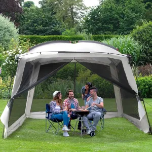 12' X 12' Screen Tent for Camping Canopy Easy Set Up Camper Screen House Room Porch Screened Gazebo 8-10 Person Screenhouse Bug Mesh Shade Tent UPF 50  Screen Sun Shelter for Outdoor Patios