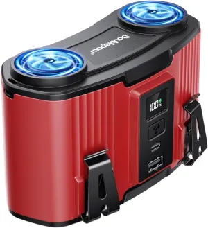 12000mAh Personal Waist Fan, USB Rechargeable Clip The Waist For Working,10 Speed & 40H Cooling and Heatstroke Prevention For Outdoor Travel Camping (Red, 12000mAh)