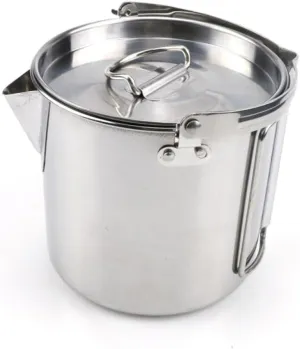 1.2l Collapsible Stainless Steel Kettle Boil Water Pot for Camping Outdoor Cooking Tea Kettle Easy to Carry