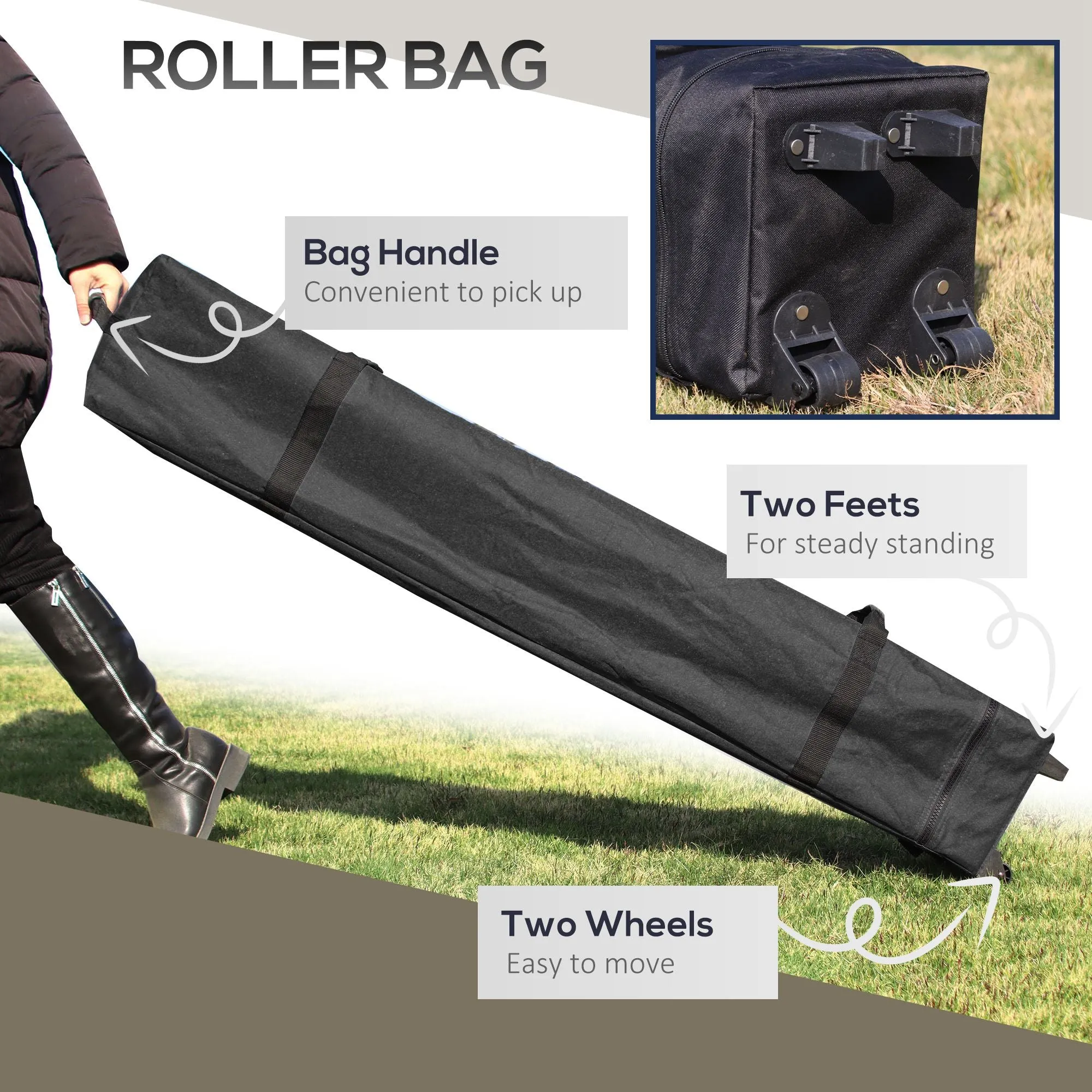 13' x 13' Pop Up Canopy with Mesh Sidewalls and Water/Sand Bag, UPF 50  Easy Up Canopy Tent Shelter, Wheeled Carry Bag for Garden, Backyard, Patio, Lawn, Dark Grey