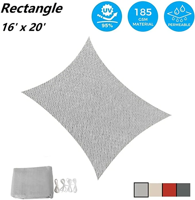 16' x 20' Sun Shade Sail Rectangle Canopy,