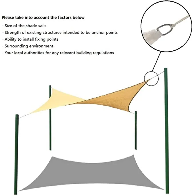 16' x 20' Sun Shade Sail Rectangle Canopy,
