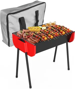 19 inch Charcoal Grill, Portable Barbecue Grill with Storage Travel Bag, Easy to Assemble BBQ Grill, 231 Square Inches Cooking Space, Perfect for Small Patio, Backyard, Picnics, Camping, Beach