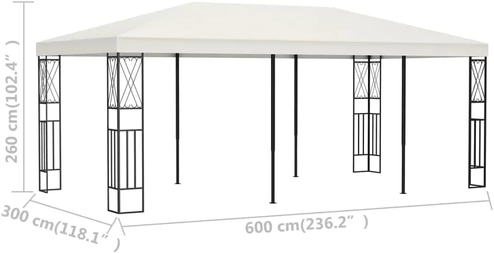 19.6x9.8ft Cream Outdoor Gazebo Canopy Tent with Steel Frame, Heavy Duty Party Tent for Backyard Patio Garden BBQ Gatherings