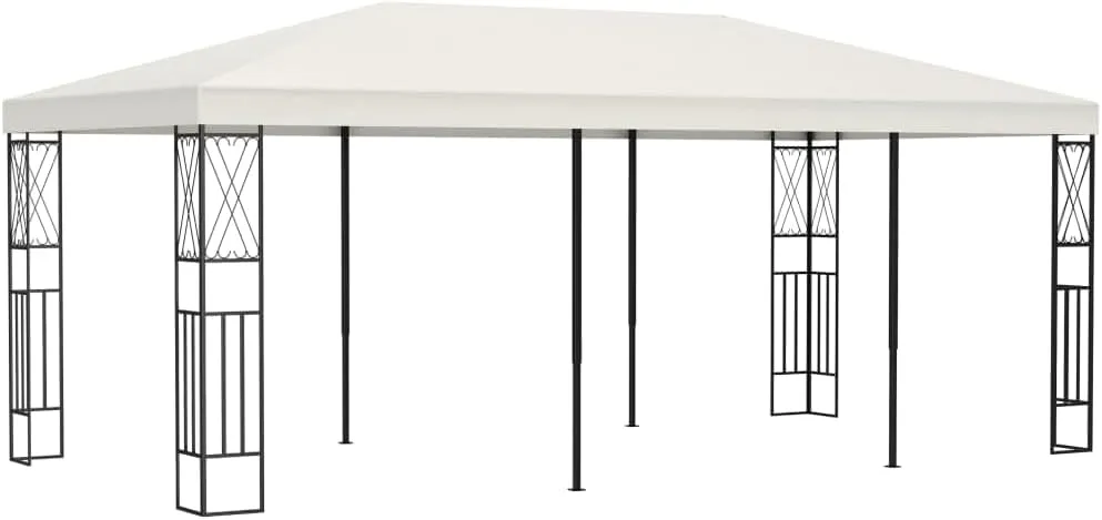 19.6x9.8ft Cream Outdoor Gazebo Canopy Tent with Steel Frame, Heavy Duty Party Tent for Backyard Patio Garden BBQ Gatherings