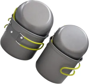1Set Handle Pot for Outdoor Cooking Multi Purpose Camping Cookware with Insulated Handles for Hiking and Picnics Lightweight and Durable Cookset