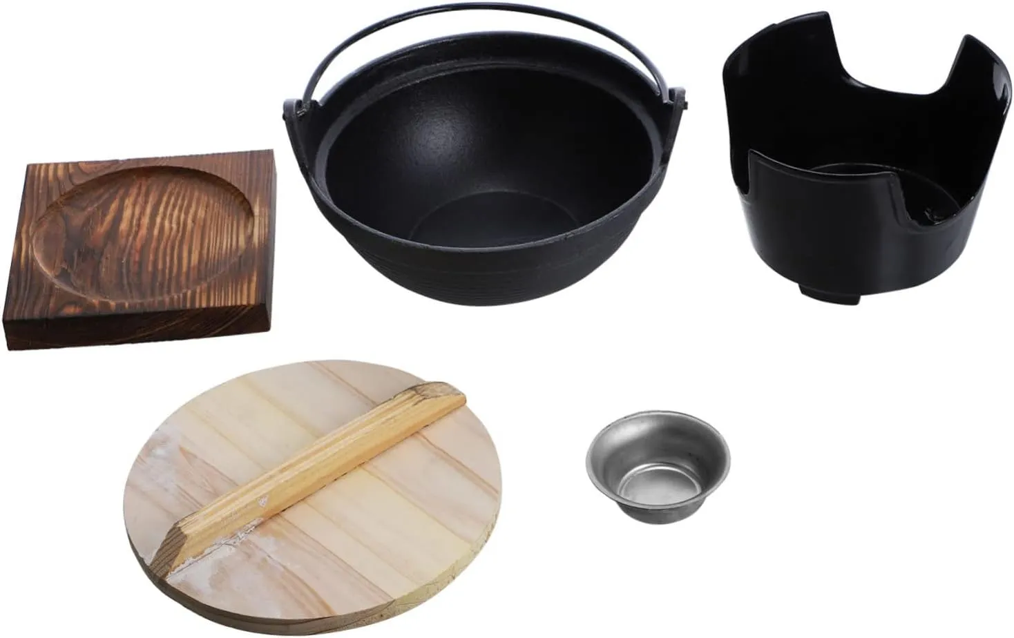 1set Outdoor Cast Cooking Pot Stove and Supporting Plate Portable Multifunctional Cookware for Camping Backpacking and Family Gatherings Lightweight and Easy to Clean