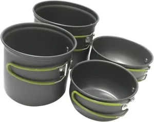 1Set Outdoor Cooking Aluminium Alloy Camping Cookware Kit and Utensils for Hiking Picnic and Bbq Lightweight and