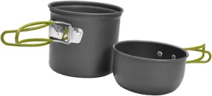 1Set Portable Camping Cookware Lightweight Cooking Utensil with Green Handle for Backpacking and Outdoor Cooking Durable and Easy to Carry
