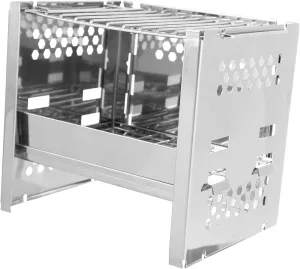 1set Portable Stainless Steel Barbecue Grill Rack Compact Folding BBQ Tool for Outdoor Cooking Camping Fire Resistant Design Barbecue Accessory