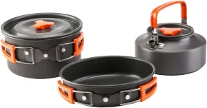 2-3 Person Aluminum Collapsible Camping Kettle Set Cookware and Utensils for Stove and Outdoor Activities