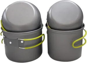 2-3 Person Camping Cookware Set Aluminum Oxide Picnic Pot Cooking Utensils Outdoor Cooking Pan Set for Hiking