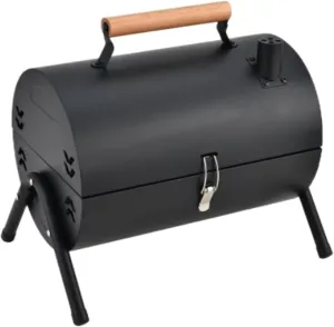 2 in 1 Portable Tabletop BBQ Grill, Dual Sided Charcoal Grill, Camping Grill for Outdoor Cooking, Backyard, Picnic, and Travel(Black)