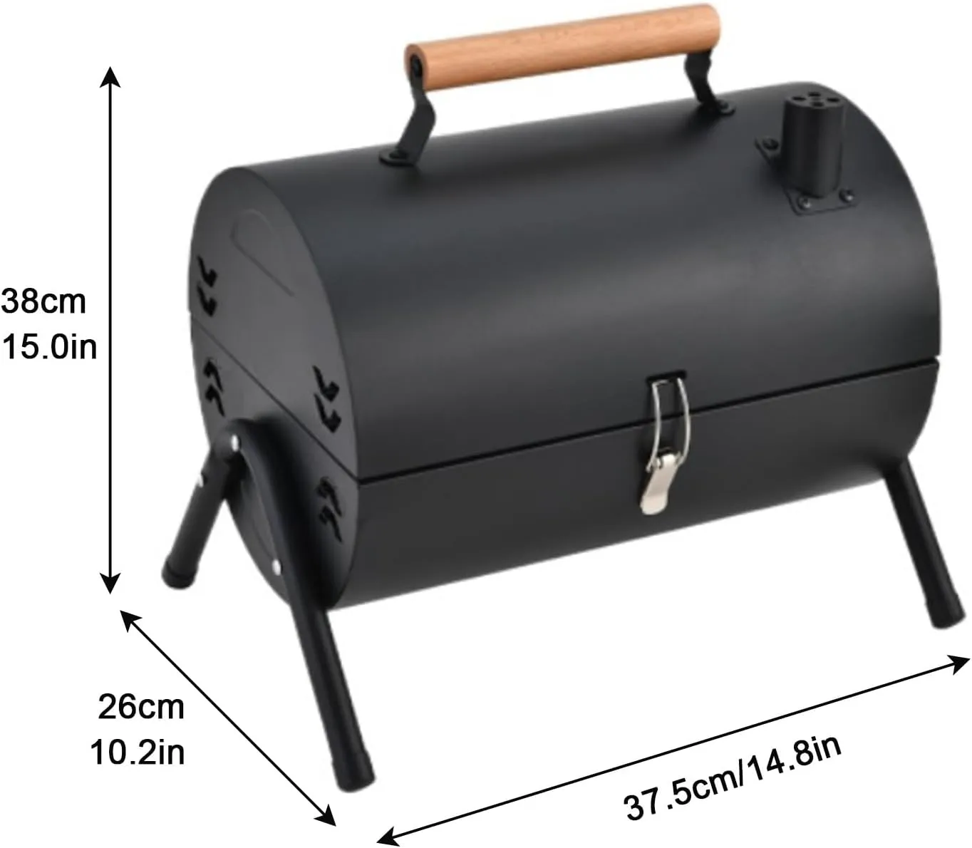 2 in 1 Portable Tabletop BBQ Grill, Dual Sided Charcoal Grill, Camping Grill for Outdoor Cooking, Backyard, Picnic, and Travel(Black)