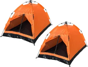 2 Pack Instant Pop Up Tents Backpacking Camping Hiking 1-2 Man Automatic Tent Orange Sealed