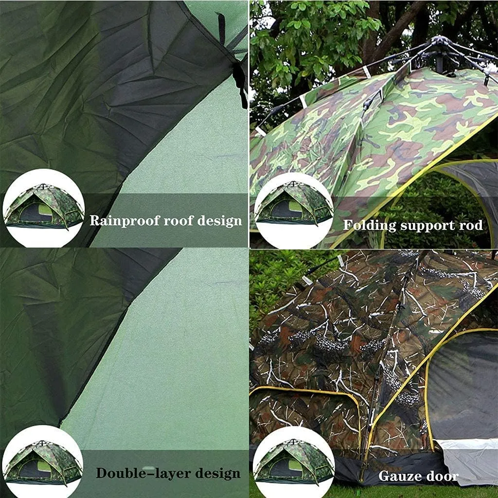 2 Person Rainproof Camping Tents, Pop-Up Dome Camping Tent, Foldable and Breathable Tents, Anti-Mosquito and Protection, Outdoor Camping and Hiking