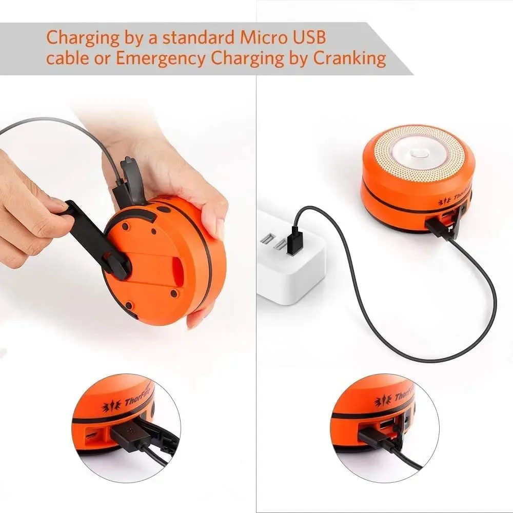 2/4 Foldable, Hand Crank Solar Camping Lantern Set w/Power Bank Function