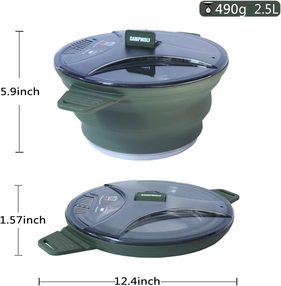 2.5L Collapsible Camping Cook Pot,Portable Cookware for Outdoor Hiking