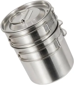 2pc Stainless Steel Camping Cookware Set Portable Cup for Hiking Collapsible Cups for Traveling