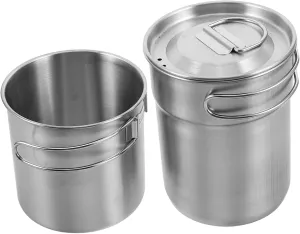 2pcs Collapsible Handle Stainless Steel Camping Cups Lightweight Portable Drinkware Durable Stainless Steel for Outdoor Activities Picnics Travel