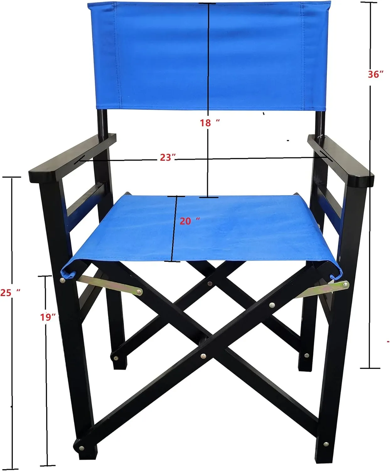 2Pcs Folding Chair Director Chair Outdoor Camping Chairs Wooden Canvas Portable Folding Chair Leisure and Cool Foldable Chair Fishing Folding Chair for Indoor Patio Garden Lawn US Delivery (Blue)