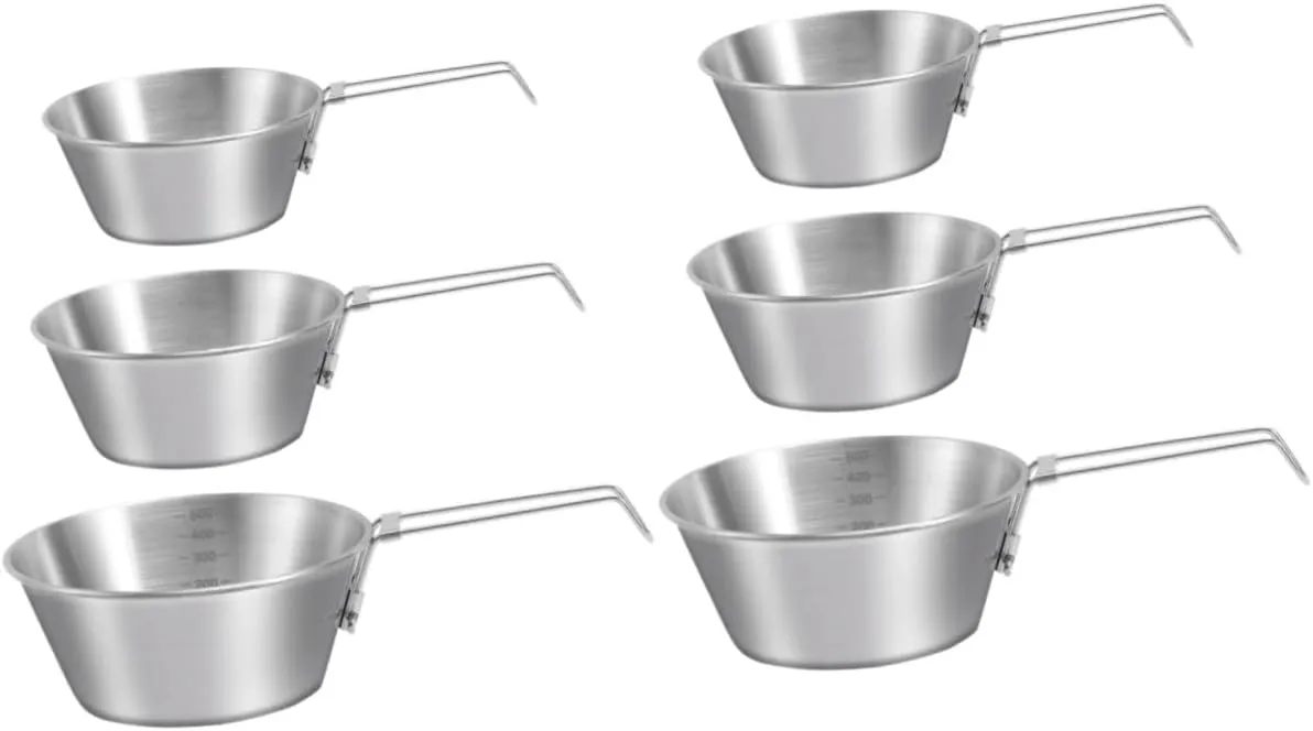 2sets Collapsible Camping Bowl Set Stainless Steel Mixing Bowls Folding Utensils Ice for Outdoor Cooking 3pcs*2