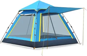 3-4 Person Single Layer Tents Waterproof UV Weather Resistant Family Outdoor Fishing Party Camping Tent Beach Travel