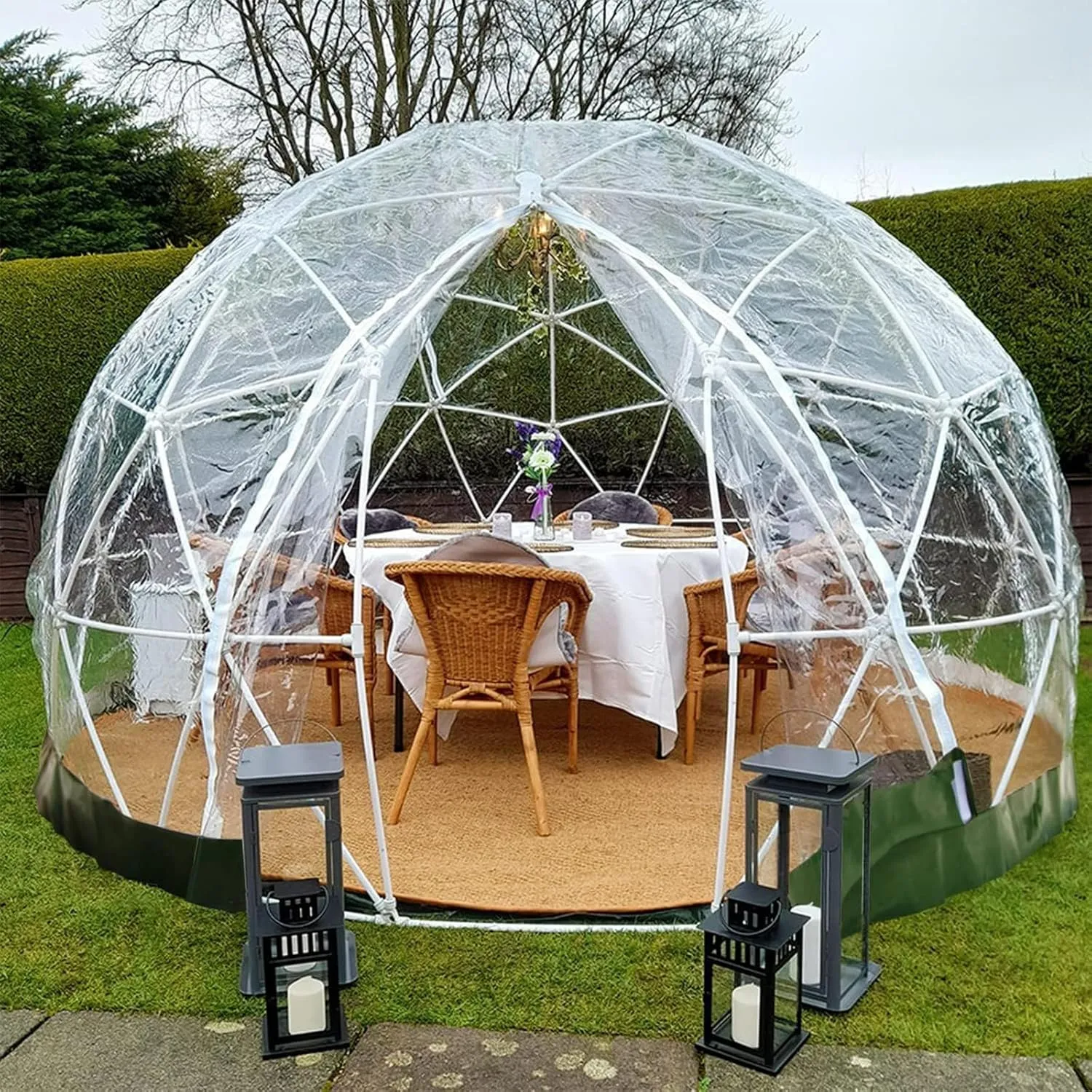 3.6m/12ft Dome House Camping Tent,Garden Dome Igloo Clear Bubble Tent Outdoor,Thicken PVC Waterproof Cover,Water Proof Breathable,for Sports, Camping, Garden