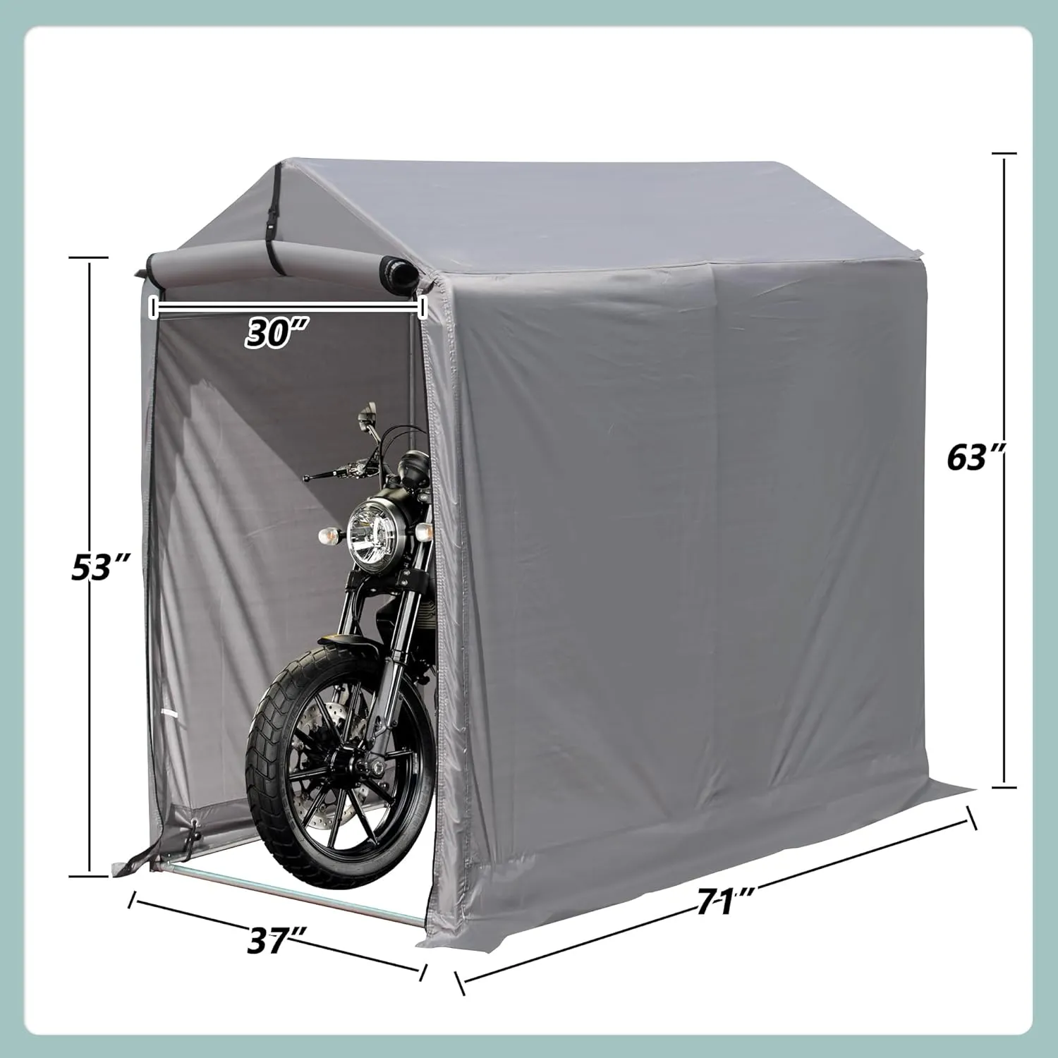 3x6 Ft Outdoor Storage Shelter, Heavy Duty Waterproof Portable Shed with Roll-up Zipper Door and Ventilated Windows for Motorcycle, Bike, Tools Gray