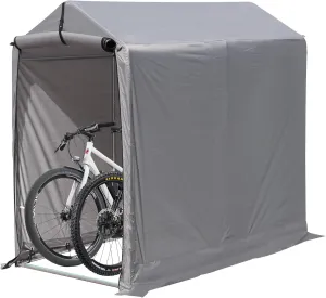 3x6 Ft Outdoor Storage Shelter, Heavy Duty Waterproof Portable Shed with Roll-up Zipper Door and Ventilated Windows for Motorcycle, Bike, Tools Gray