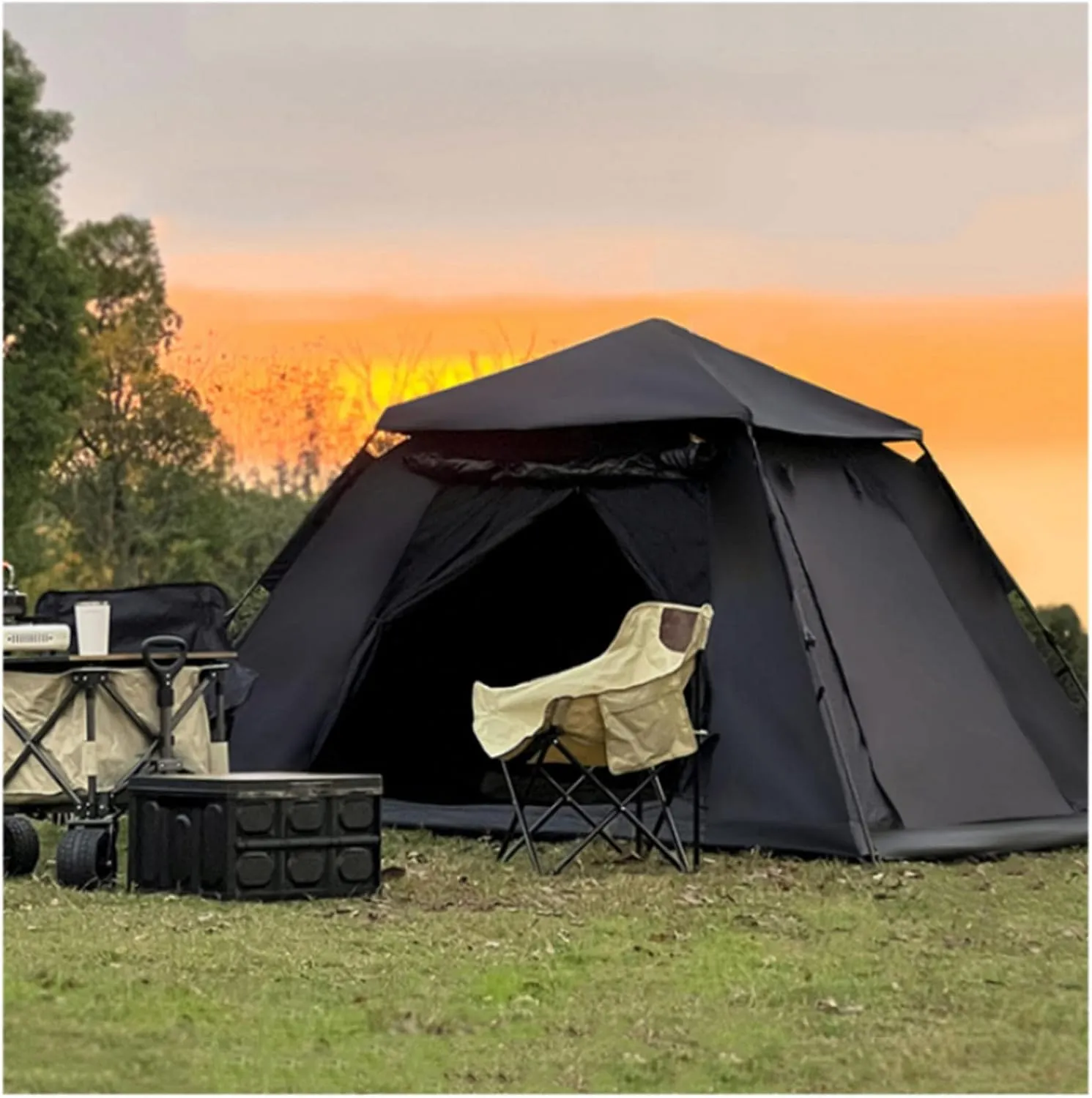 4 Man Tent It Pops Up in Three Seconds,5000 mm Waterproof Quick Tent Firm and Stable Large Tents for Camping for Family for Hiking Camping 4 People