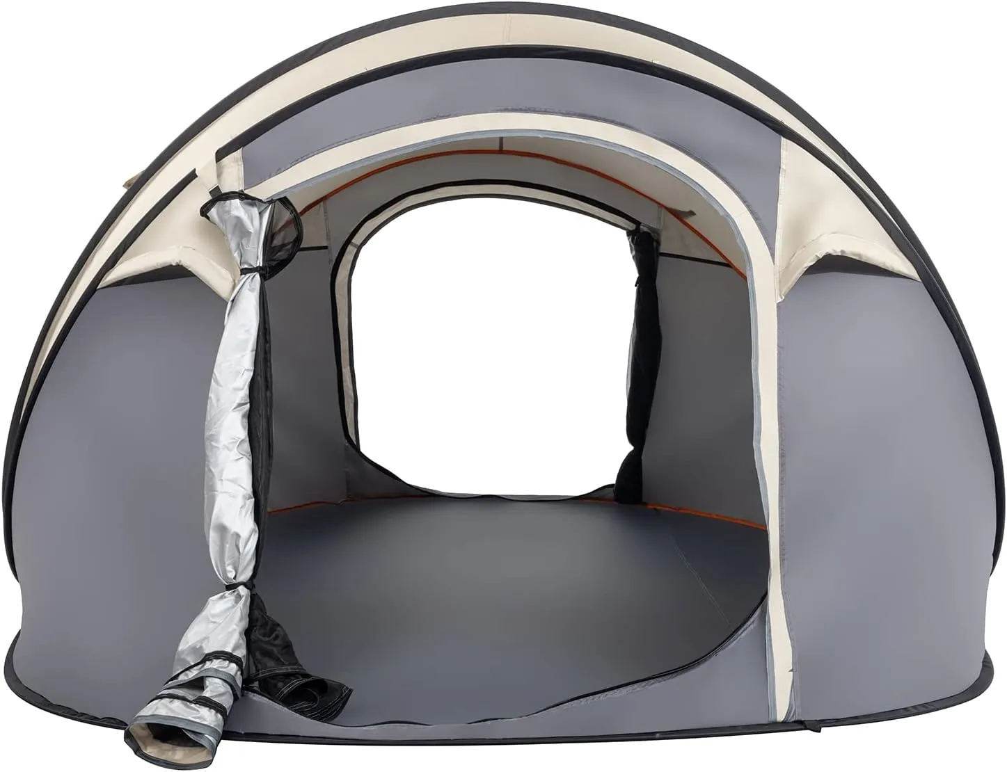 4 Person Pop-Up Camping Tent for Easy Setup, Spacious & Ventilated Lightweight Outdoor Tents for Camping, Hiking, Fishing, Beach & Outdoor Activities, Khaki
