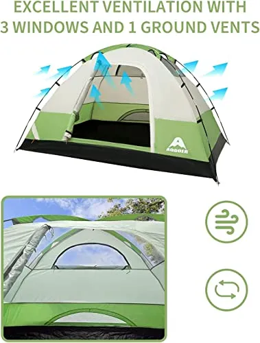4 Person Tents for Camping Ventilated Removable Instant Tent, Set up Dome Tent 4 Seasons for Outdoor Camping, Hiking, Fishing