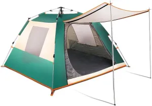 6 Man Festival Dome Tent, 6 Person Family Camping Tent with 360° Panoramic View, Quickly Unfold The Tent, Waterproof, Ventilated and Mosquito-Proof, Easy to Carry,Yellow