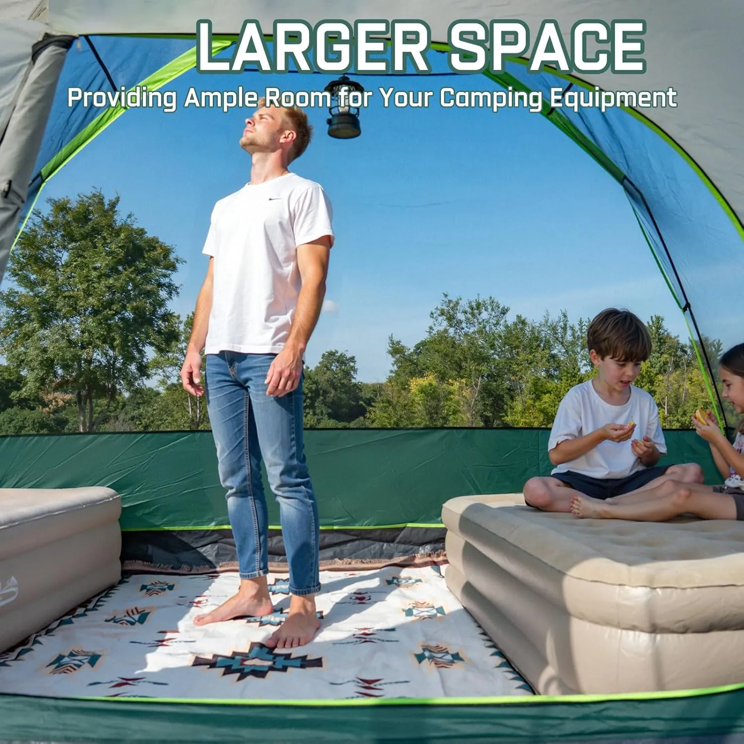 6/8 Person Large Waterproof Family Tents for Camping, Screened Camping Tent with Screen Porch, Bug-Free Relaxation & Easy Setup, Includes Rainfly & Carry Bag