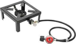 8000W Propane Burner, Portable Single Burner Propane Stove Outdoor Propane Burner w/Adjustable 0-20PSI Regulator Hose, Camping Burner Stove Gas Stove Propane Cooker for Camping, Hiking