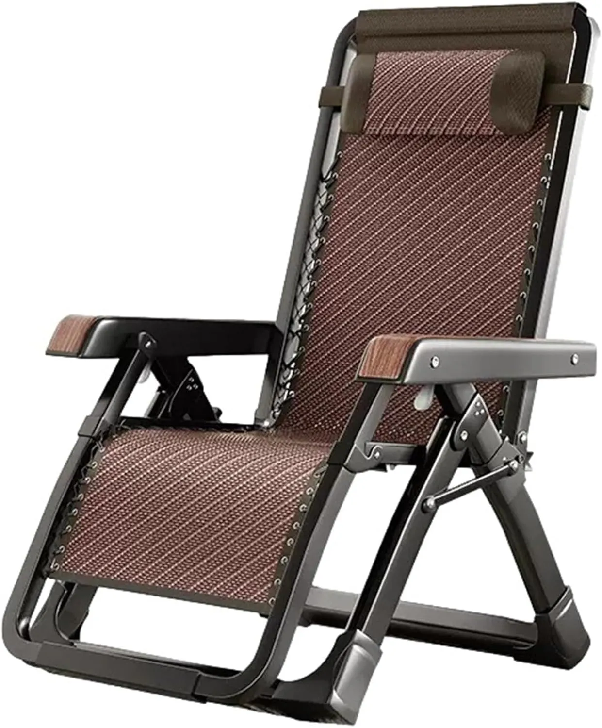 Adjustable Zero Gravity Recliner Chair, Folding Lounge Chair for Beach, Camping, Lawn, Poolside, Portable, Lockable Tilt, 200kg Capacity