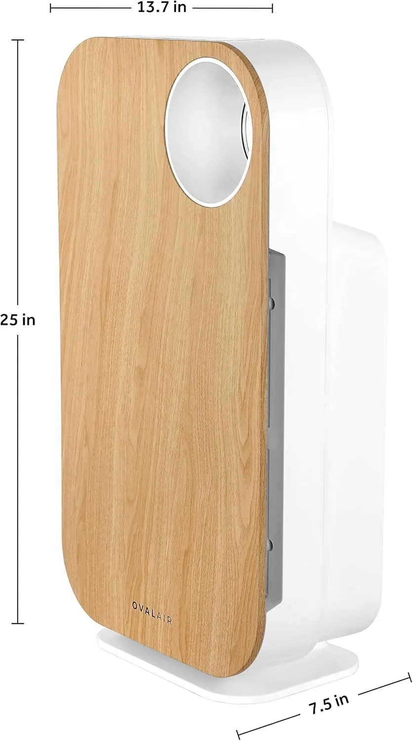 AIR1000C 3-Stage H13 True HEPA 5-in-1 Air Purifier For Allergens,Dust,Pets,Allergies,Odor,Smoke,Pollen, Rooms up to 600 sq. ft., Light Wood 13.8" X 7.5" X 25"