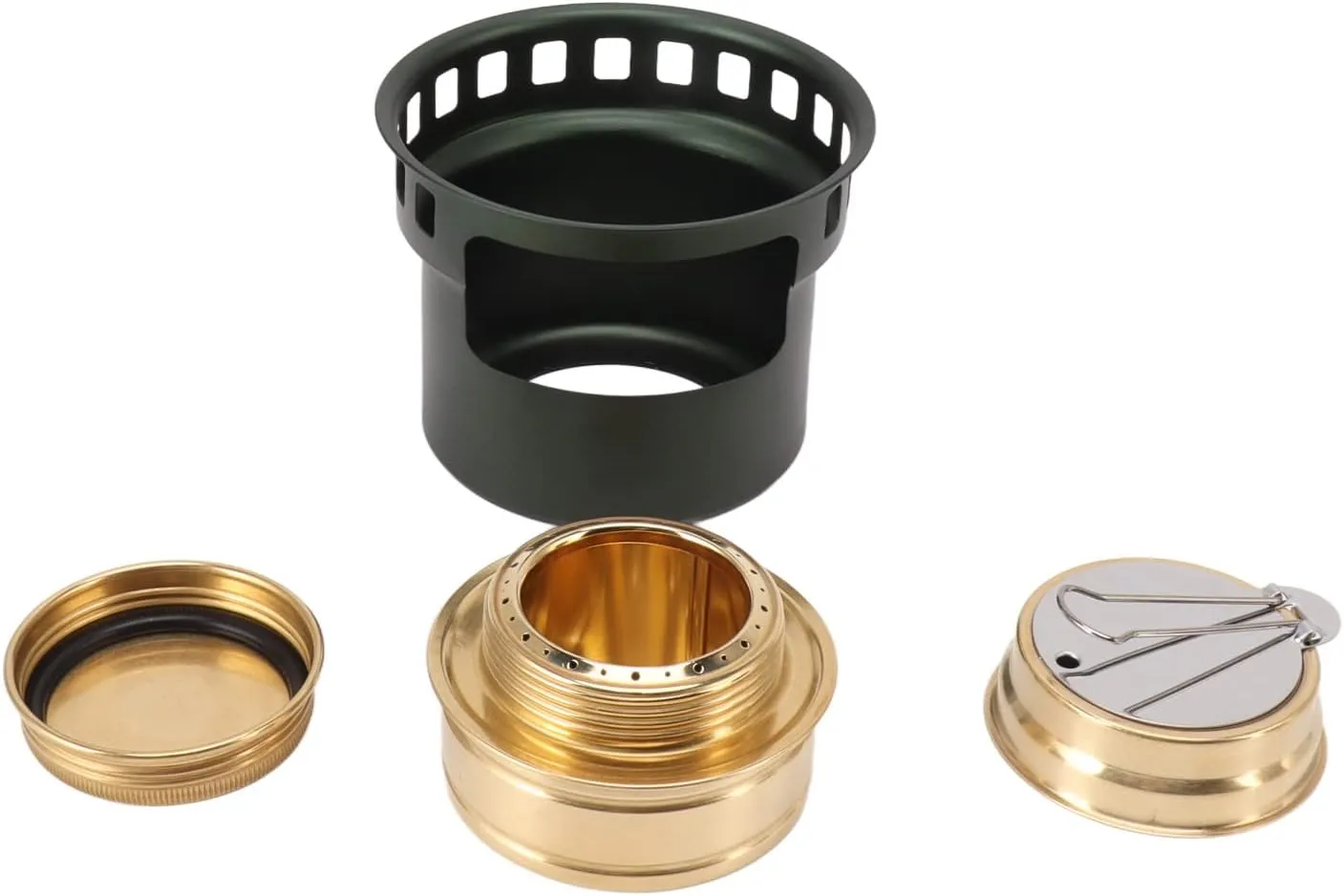 Alcohol Stove, Portable Alcohol Trangia Alcohol Stove with Extended Handle for Camping Picnic (Dark Green)