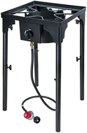 Alpine High Pressure Burner Cast Iron 16"x16"x38.5" w/20PSI"CSA"gas regulator Hose Stand
